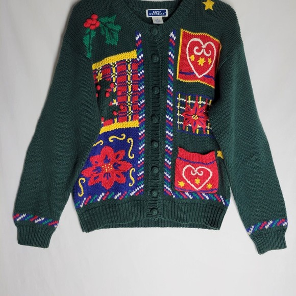 Bryn Connelly Women's Sweater Green Embellished Button Down Cardigan Size Small - Picture 3 of 10